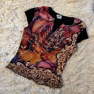 Vintage Paisley Mesh Baby Tee